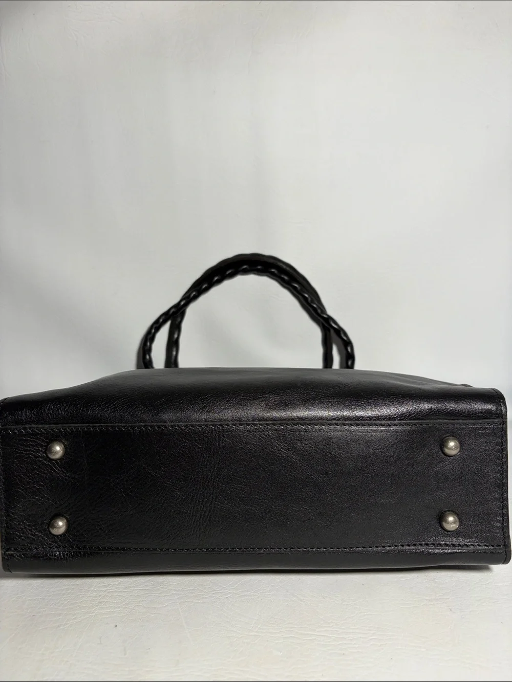 Patricia Nash Zancona Tote Black Leather Stud Detail